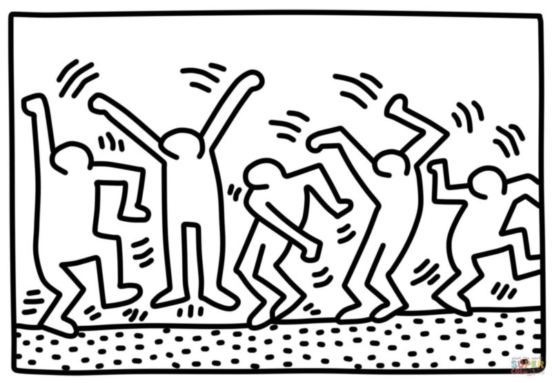 10 Best Keith Haring Black And White Wallpaper FULL HD 1920×1080 For PC Desktop 2022 free download ausmalbild dancing figures von keith haring kategorien keith 800x556