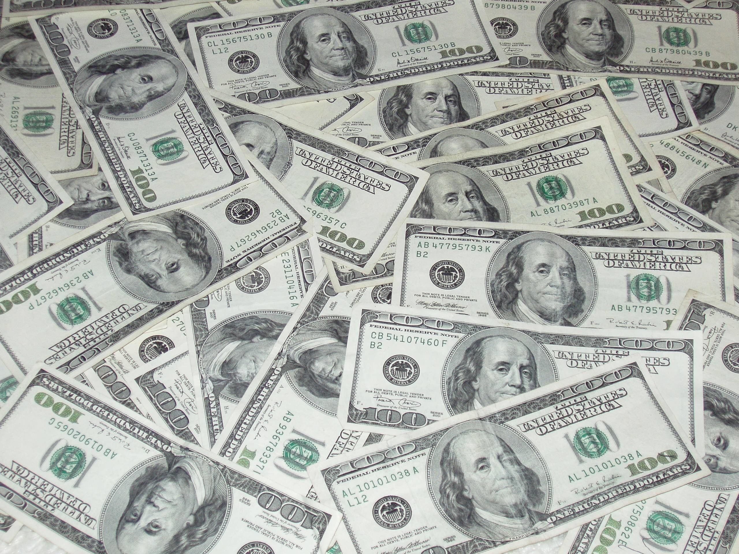 10 New 100 Dollar Bills Background FULL HD 1080p For PC Background