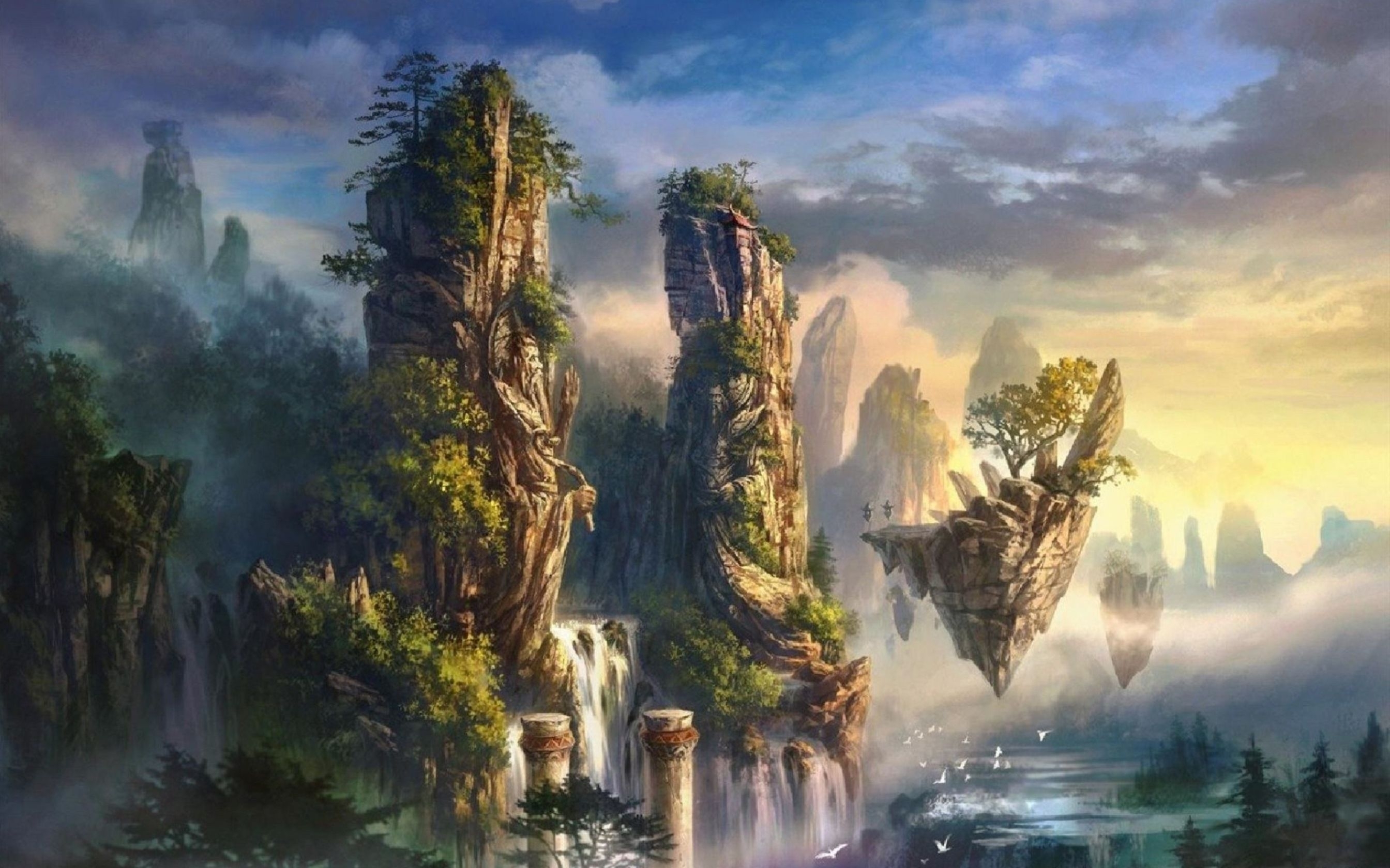 Fantasy world 3. Фантастические пейзажи. Фэнтези пейзажи. Красивое фэнтези пейзаж. Нереальные пейзажи фэнтези.