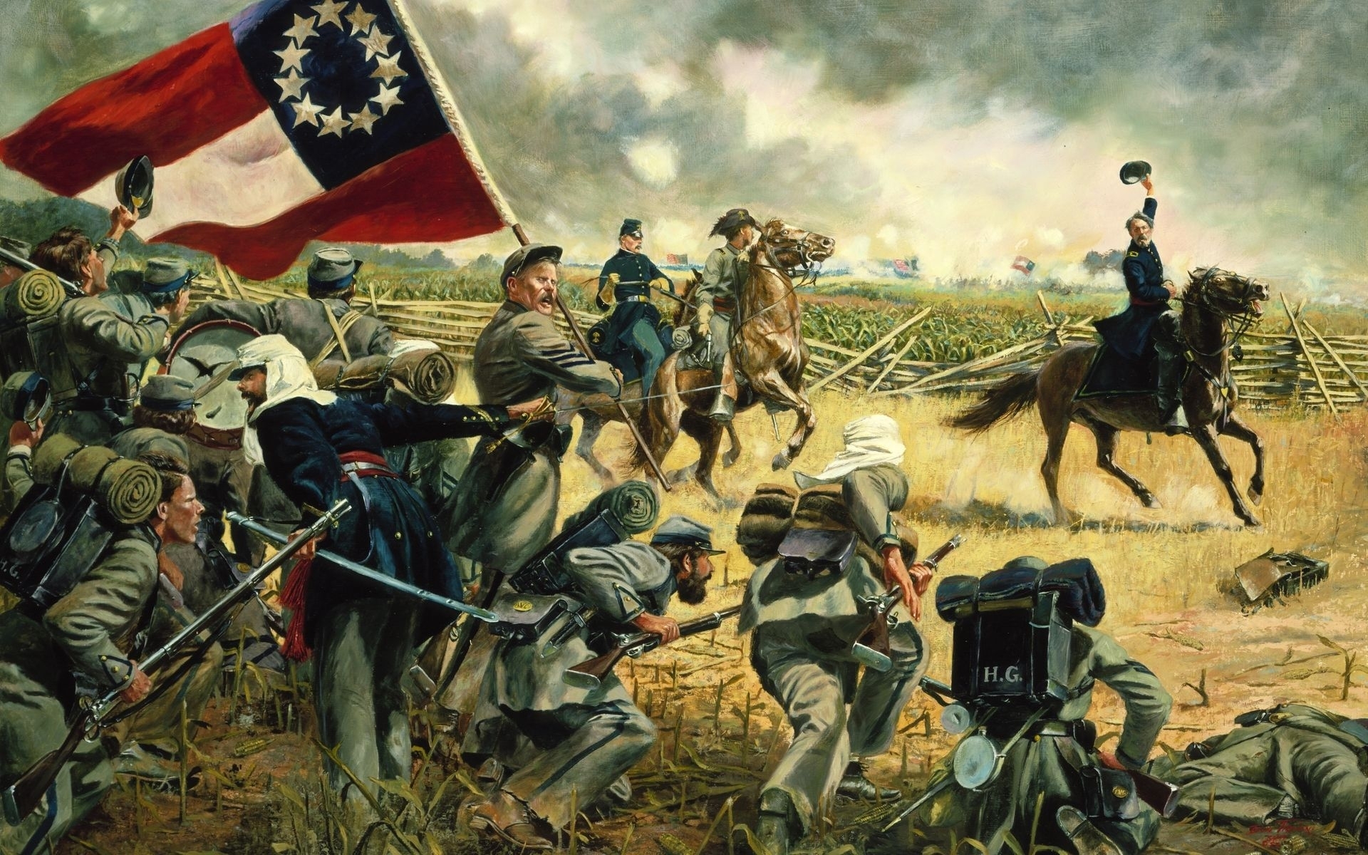 american civil war wallpapers, art, painting | hd desktop wallpapers