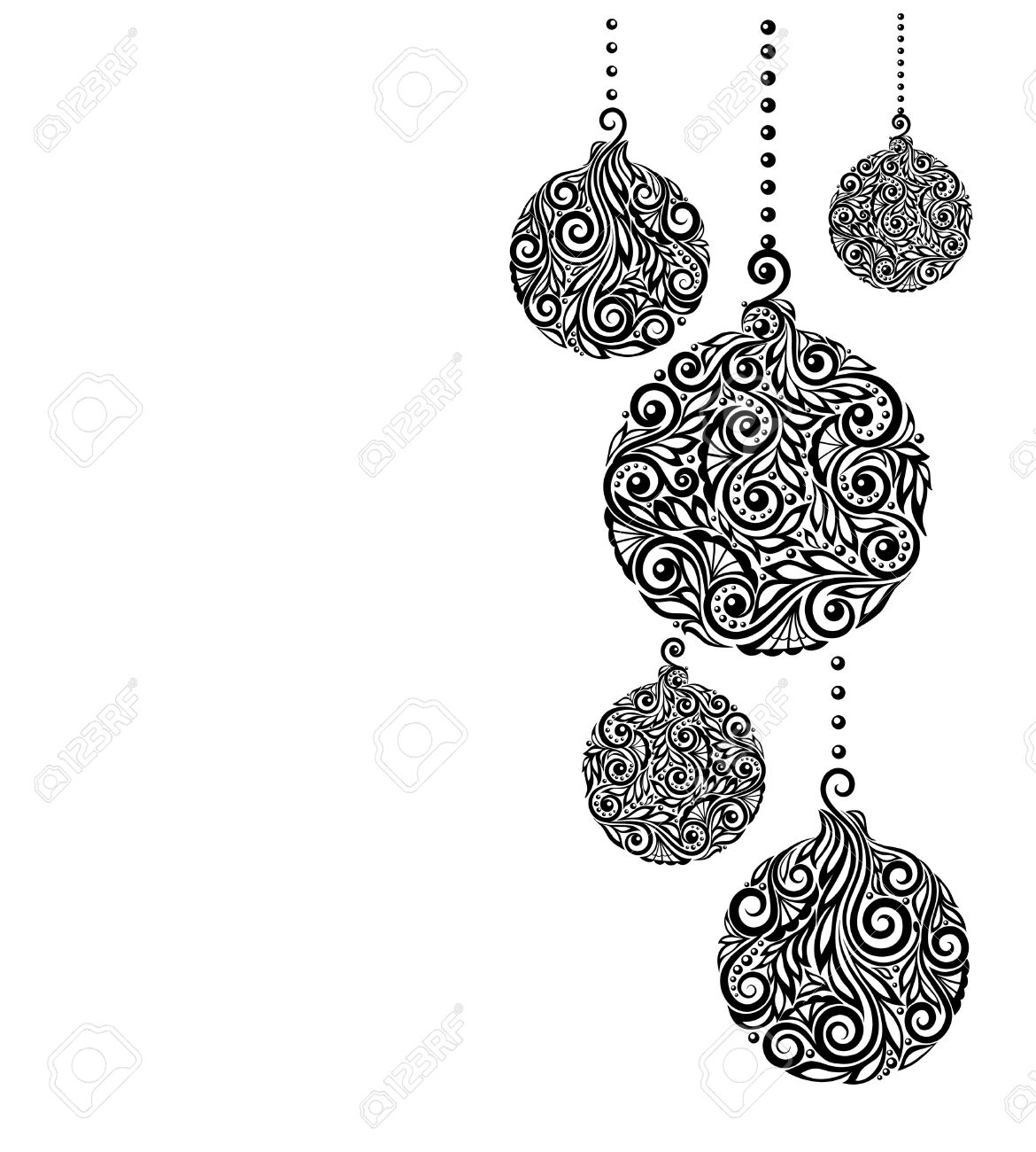 beautiful monochrome black and white christmas background with