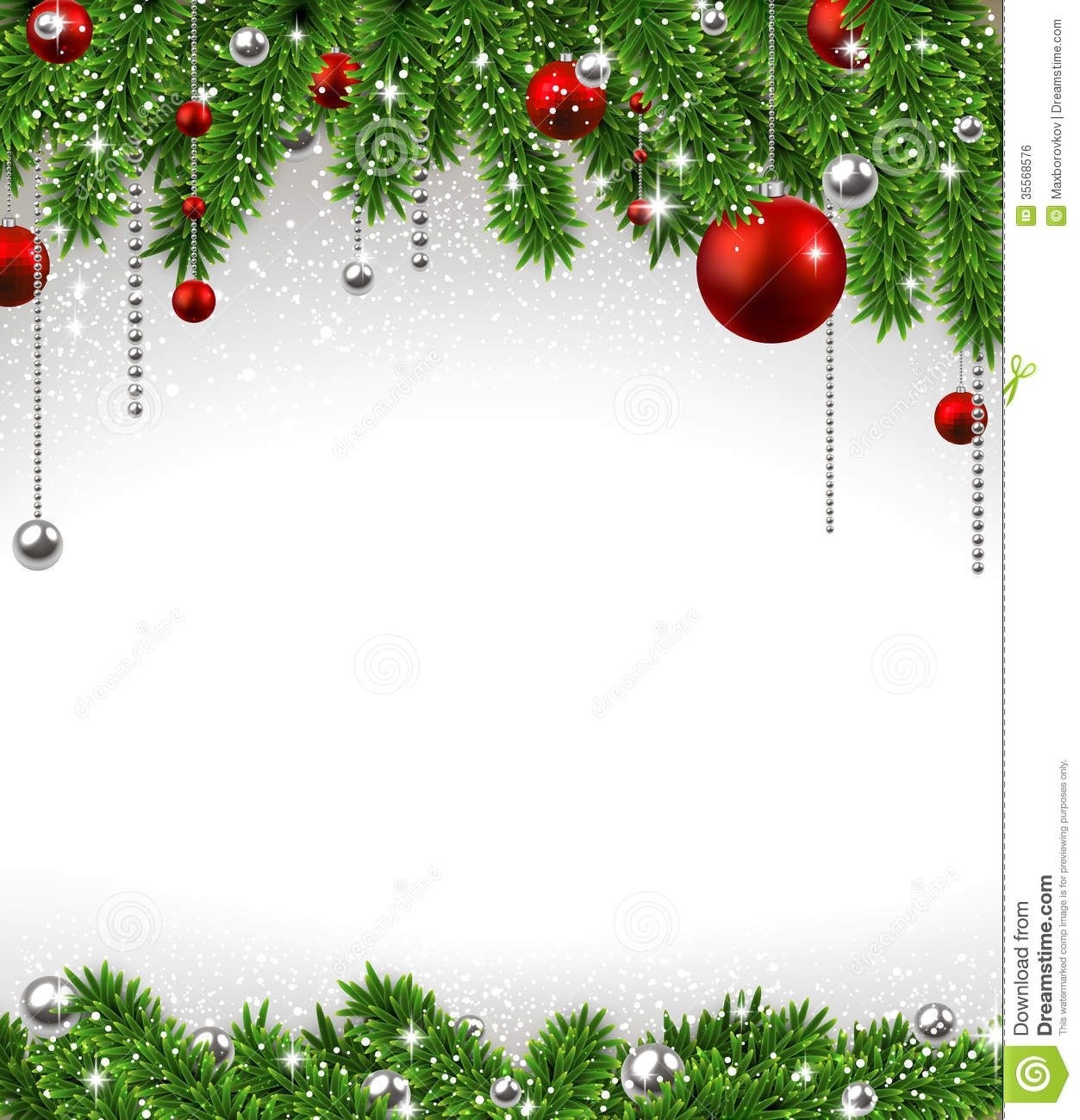 christmas background with fir branches and balls. royalty free