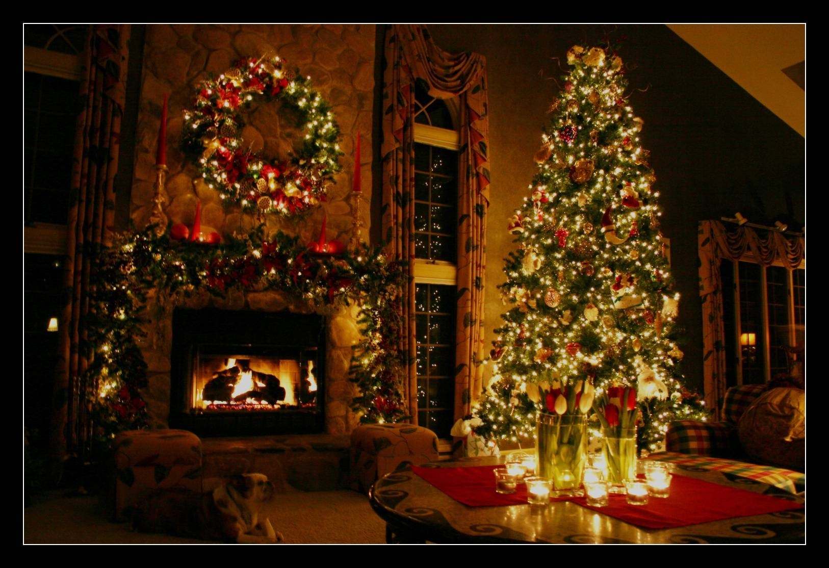 christmas fireplace backgrounds - wallpaper cave
