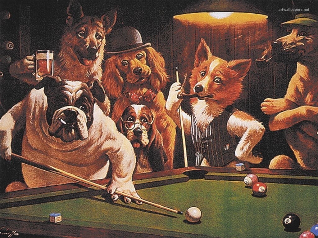 10 Top Dogs Playing Poker Wallpaper FULL HD 1920×1080 For PC Desktop 2023