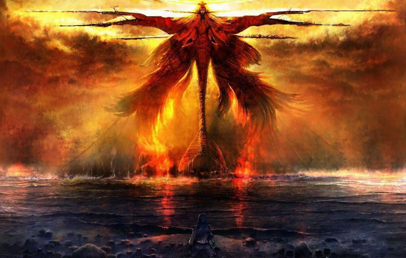 dragons and phoenix rising from ashes wallpapers - wallpaper cave