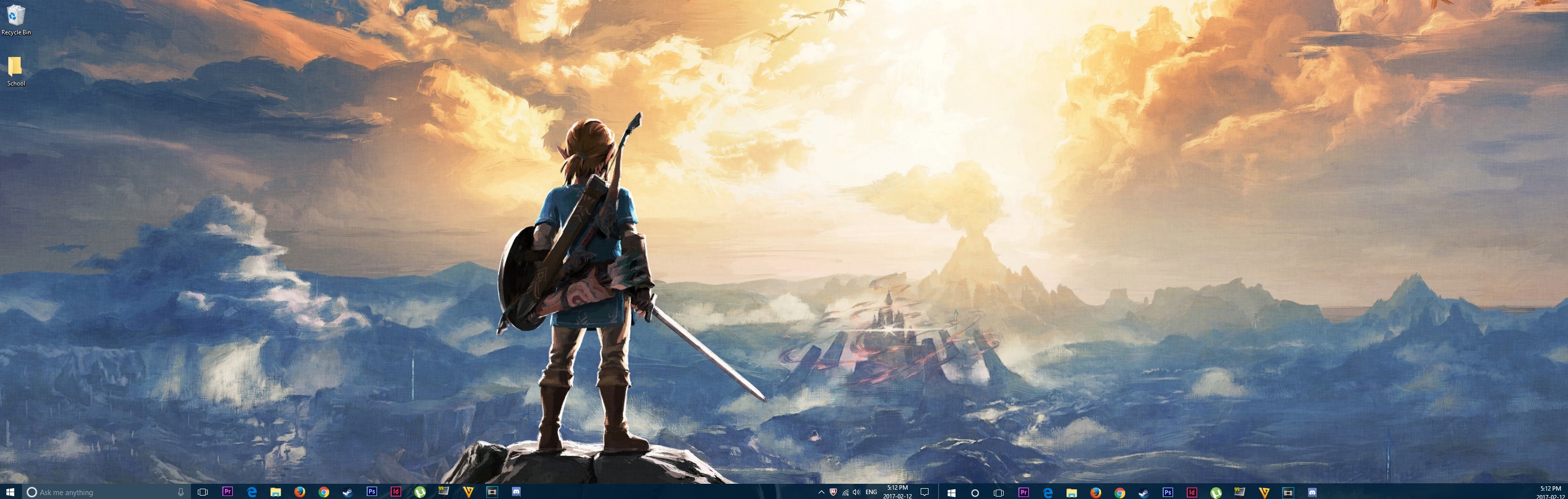 dual-monitor breath of the wild wallpaper looking pretty sweet