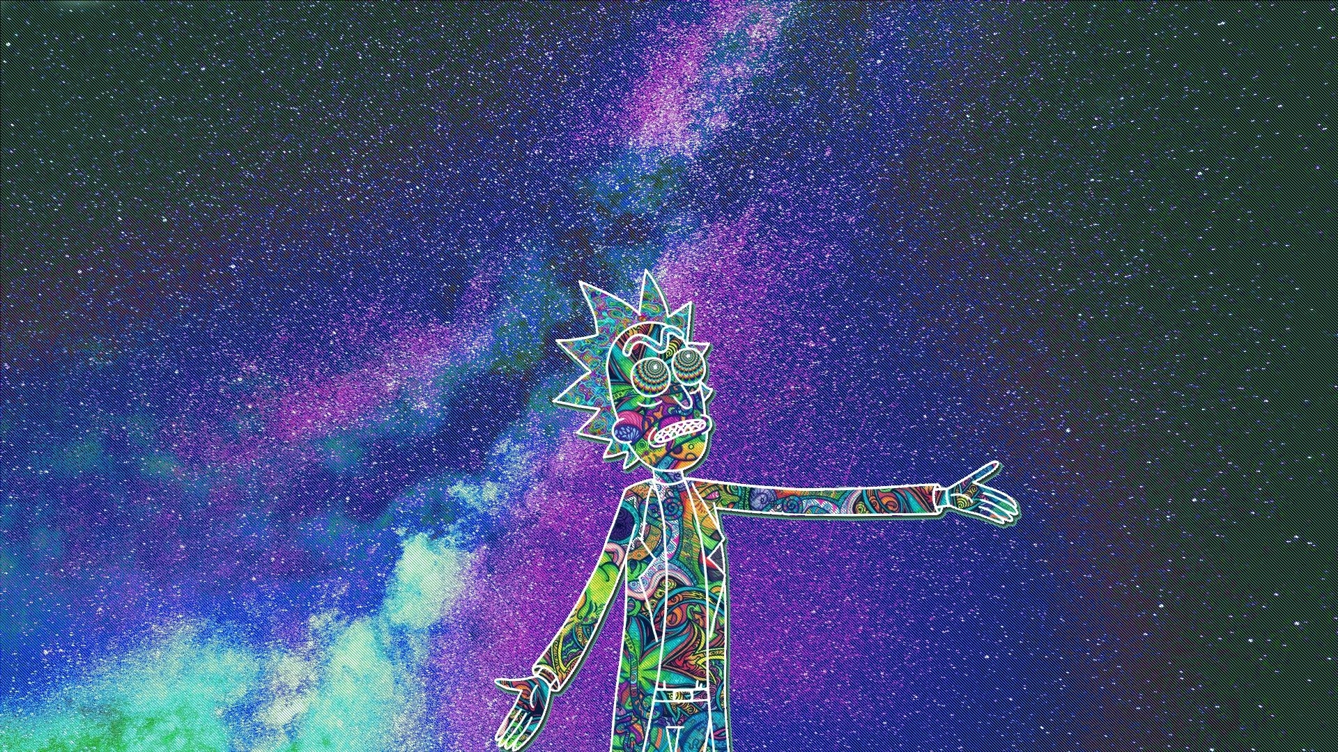 Title : i edited this trippy rick wallpaper for myself, figured some of you...