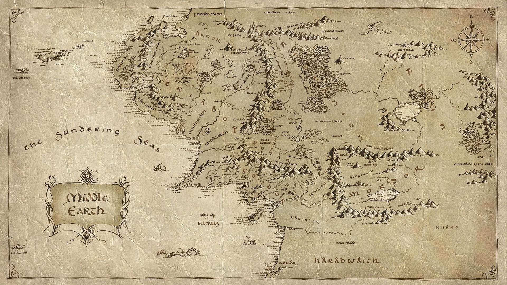 map of middle earth hd wallpaper | 1920x1080 | id:51689