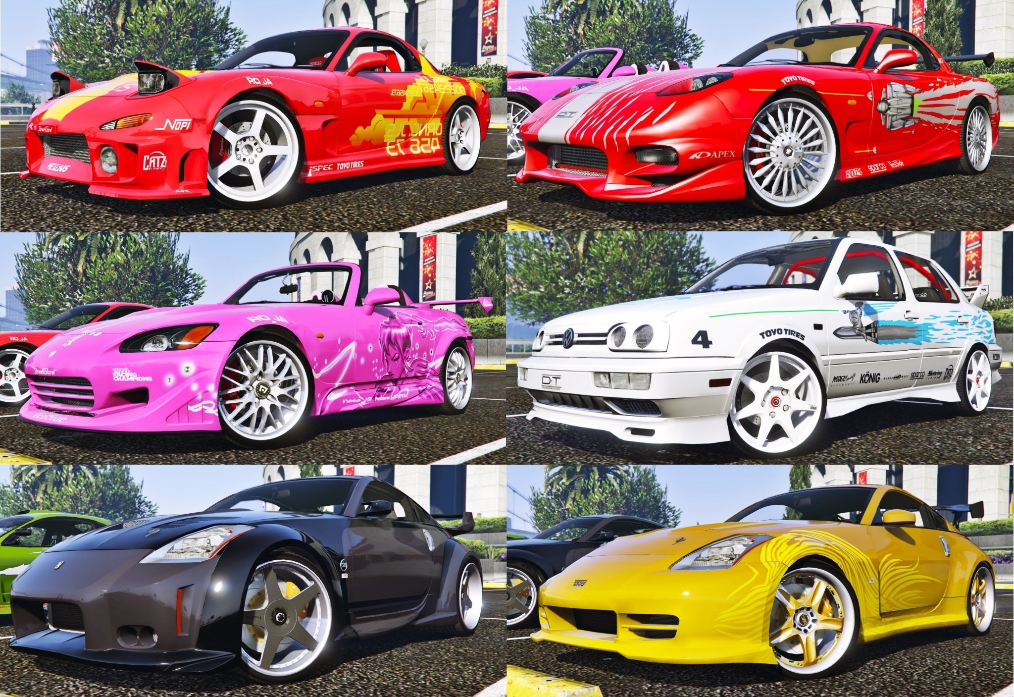 the fast and the furious cars pack 2 [hq-add-on-animated] - gta5