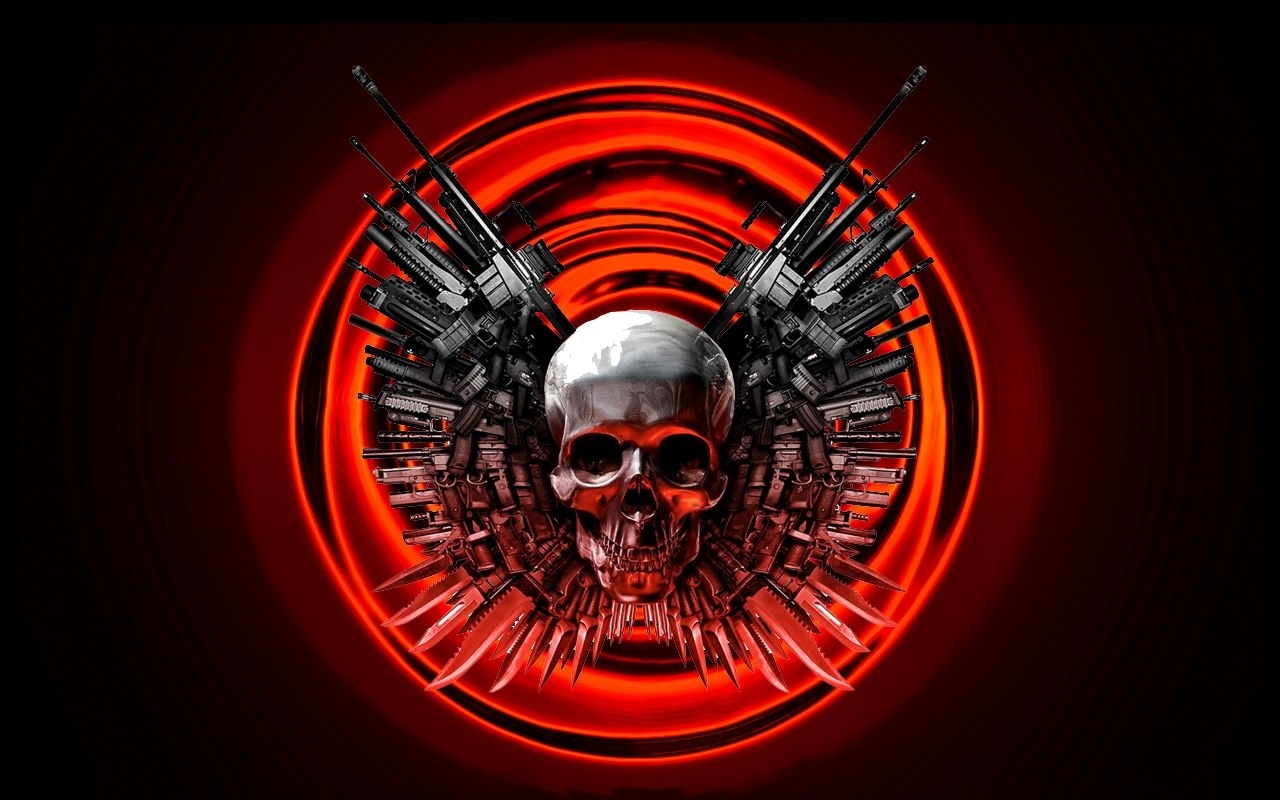 10 New Cool Skull And Guns Wallpapers FULL HD 1080p For PC Desktop