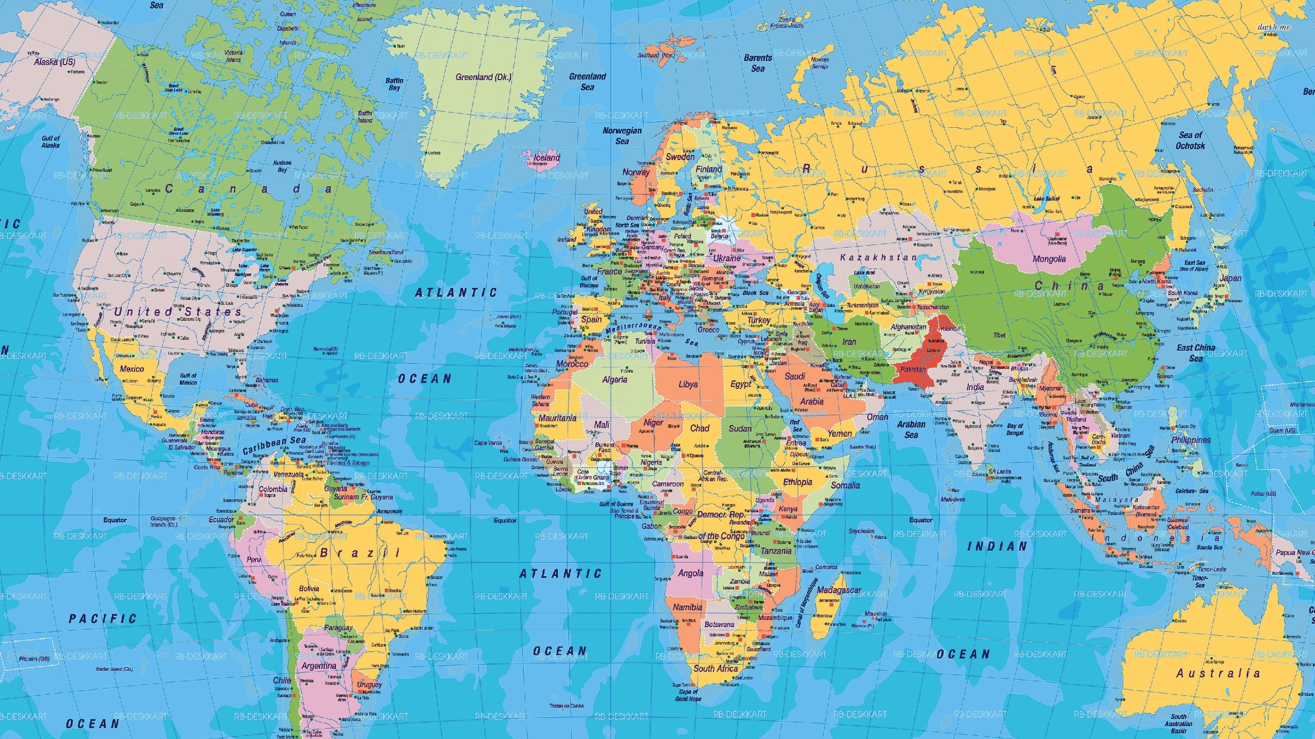world map - free large images